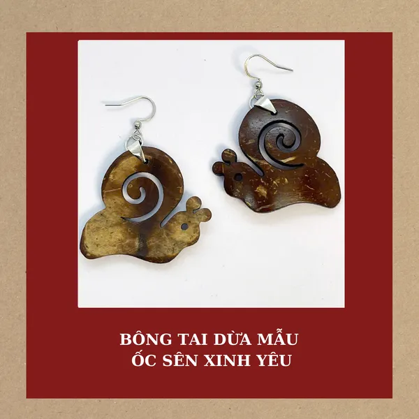 BÔNG TAI DỪA MẪU ỐC SÊN XINH YÊU