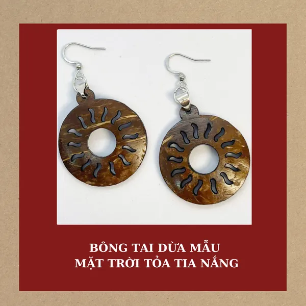 BÔNG TAI DỪA MẪU MẶT TRỜI TỎA TIA NẮNG