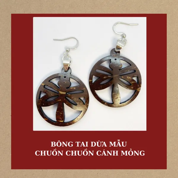 BÔNG TAI DỪA MẪU CHUỒN CHUỒN CÁNH MỎNG