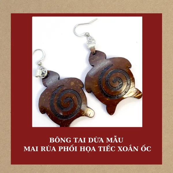 BÔNG TAI DỪA MẪU MAI RÙA PHỐI HỌA TIẾC XOẮN ỐC