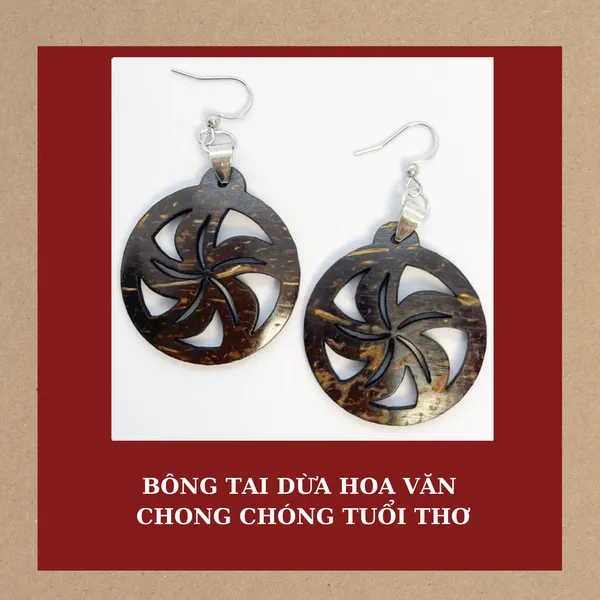 BÔNG TAI DỪA HOA VĂN CHONG CHÓNG TUỔI THƠ