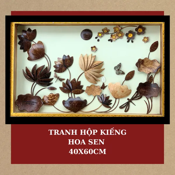 TRANH HỘP KIẾNG 40x60cm  - HOA SEN