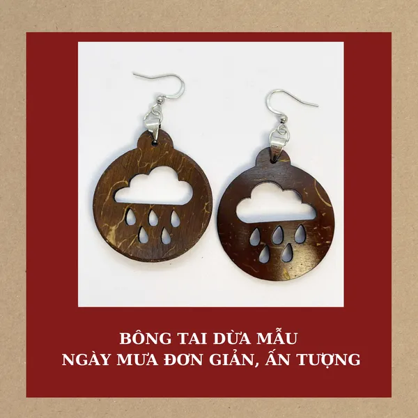 BÔNG TAI DỪA MẪU NGÀY MƯA ĐƠN GIẢN, ẤN TƯỢNG