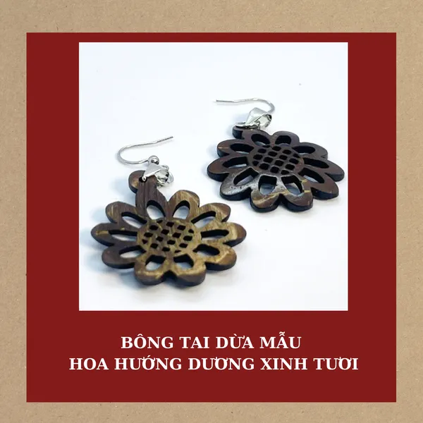 BÔNG TAI DỪA MẪU HOA HƯỚNG DƯƠNG XINH TƯƠI
