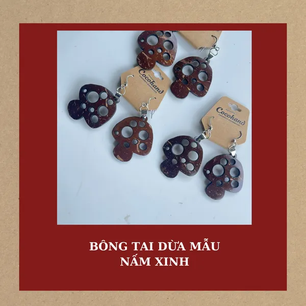 BÔNG TAI DỪA MẪU NẤM XINH