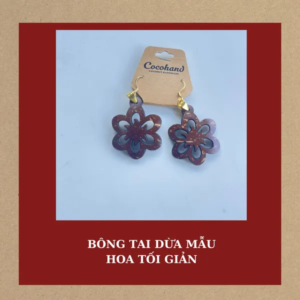 BÔNG TAI DỪA MẪU HOA TỐI GIẢN