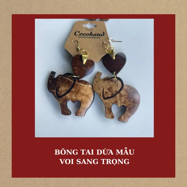 BÔNG TAI DỪA MẪU VOI SANG TRỌNG