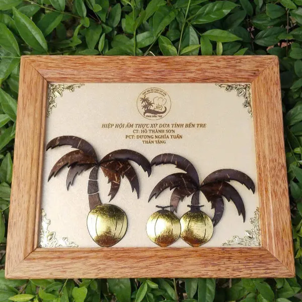 TRANH KHUNG GỖ DỪA, ỐP NỔI - SIZE 20X25CM THIẾT KẾ THEO YÊU CẦU