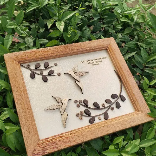 TRANH KHUNG GỖ DỪA, ỐP NỔI - SIZE 20X25CM THIẾT KẾ THEO YÊU CẦU