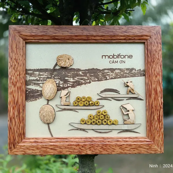 TRANH KHUNG GỖ DỪA, ỐP NỔI - SIZE 20X25CM THIẾT KẾ THEO YÊU CẦU