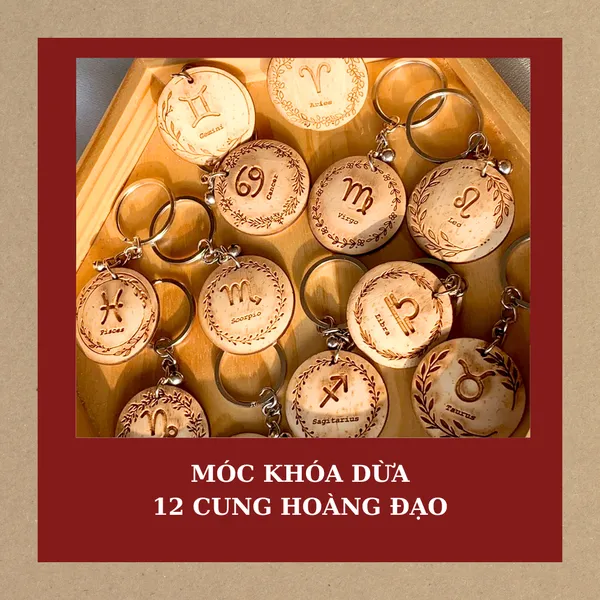 MÓC KHÓA 12 CUNG HOÀNG ĐẠO - NHẬN KHẮC MẶT SAU THEO YÊU CẦU