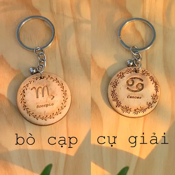 MÓC KHÓA 12 CUNG HOÀNG ĐẠO - NHẬN KHẮC MẶT SAU THEO YÊU CẦU