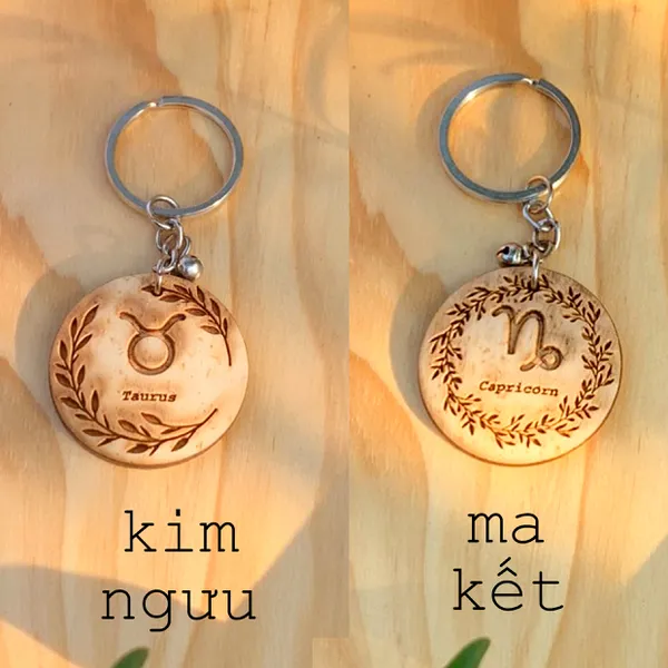 MÓC KHÓA 12 CUNG HOÀNG ĐẠO - NHẬN KHẮC MẶT SAU THEO YÊU CẦU