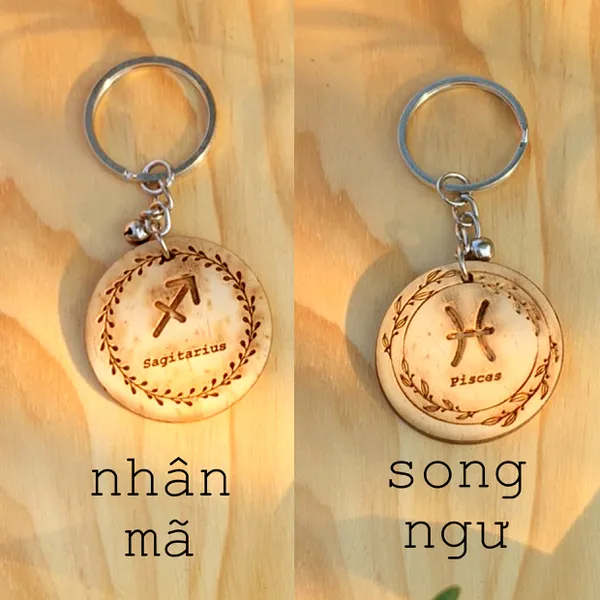 MÓC KHÓA 12 CUNG HOÀNG ĐẠO - NHẬN KHẮC MẶT SAU THEO YÊU CẦU