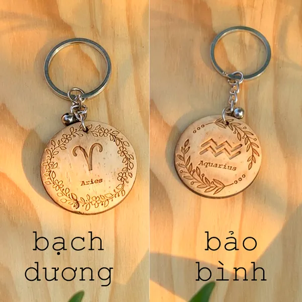 MÓC KHÓA 12 CUNG HOÀNG ĐẠO - NHẬN KHẮC MẶT SAU THEO YÊU CẦU