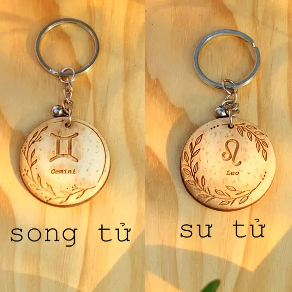 MÓC KHÓA 12 CUNG HOÀNG ĐẠO - NHẬN KHẮC MẶT SAU THEO YÊU CẦU