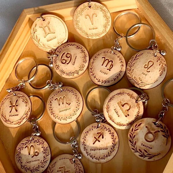 MÓC KHÓA 12 CUNG HOÀNG ĐẠO - NHẬN KHẮC MẶT SAU THEO YÊU CẦU