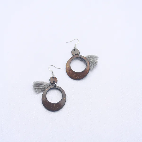 BÔNG TAI DỪA TRÒN PHỐI TUA RUA