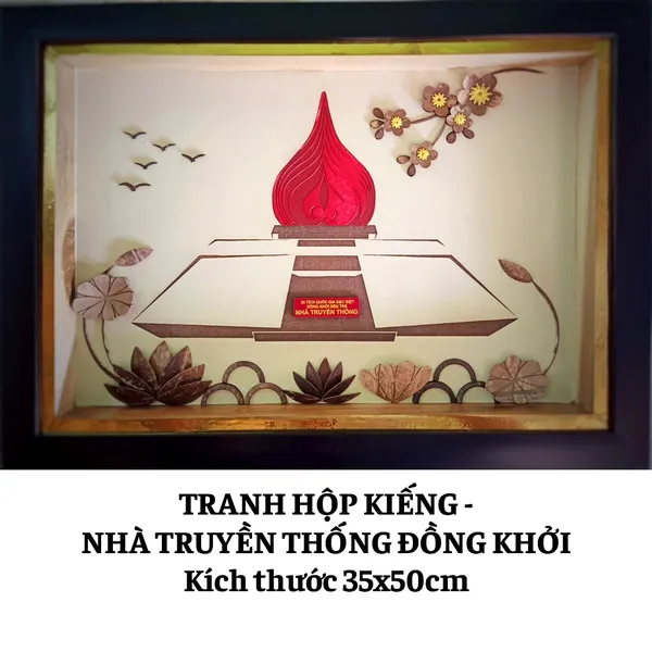 TRANH HỘP KIẾNG 35x50cm - NHÀ TRUYỀN THỐNG ĐỒNG KHỞI