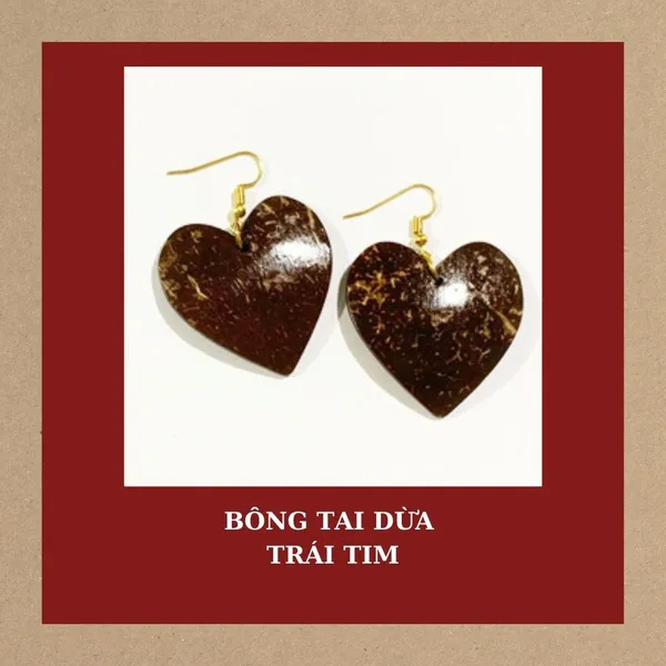 BÔNG TAI DỪA DÁNG TRÁI TIM