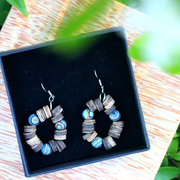 BỘ TRANG SỨC DỪA PHỐI HẠT MALACHITE ( 2 MÓN )