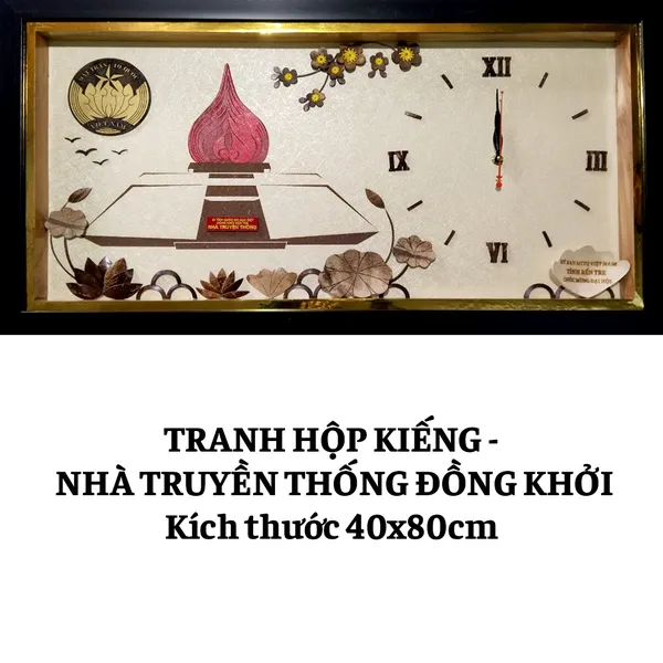 TRANH HỘP KIẾNG ĐỒNG HỒ 40x80cm - NHÀ TRUYỀN THỐNG ĐỒNG KHỞI