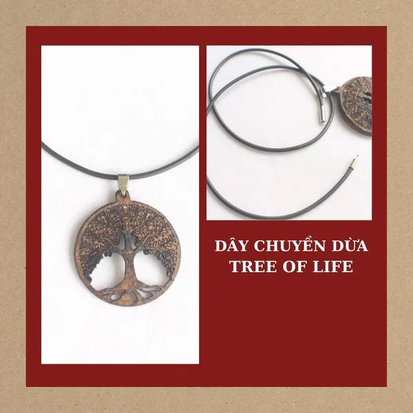 DÂY CHUYỀN DỪA TREE OF LIFE, dây cao su phong cách
