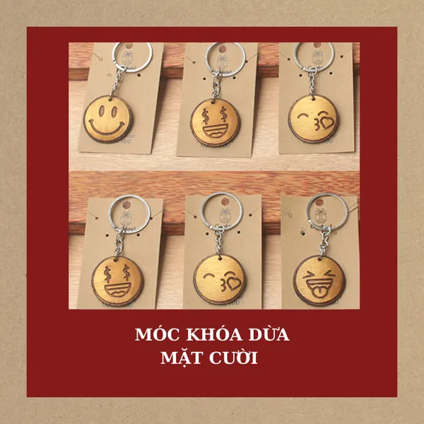 MÓC KHÓA MẶT CƯỜI - NHẬN KHẮC TÊN MẶT SAU