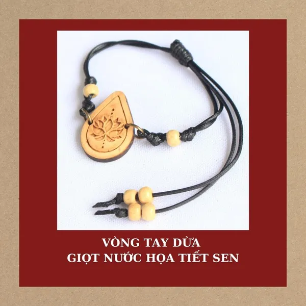 VÒNG TAY DỪA GIỌT NƯỚC HỌA TIẾT SEN