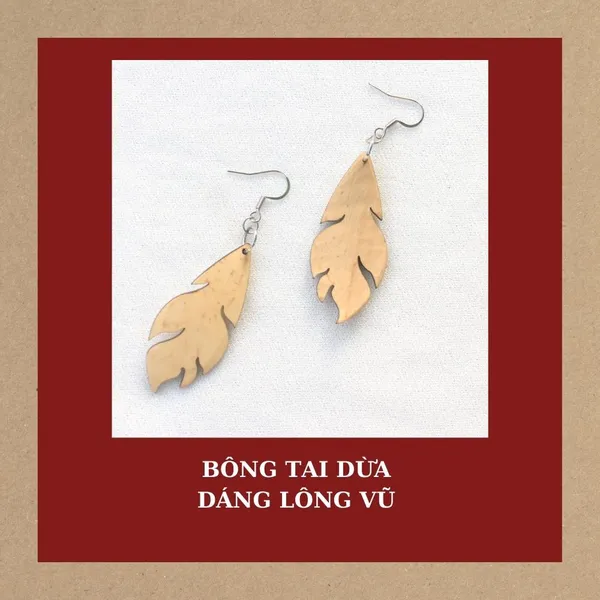 BÔNG TAI DỪA DÁNG LÔNG VŨ