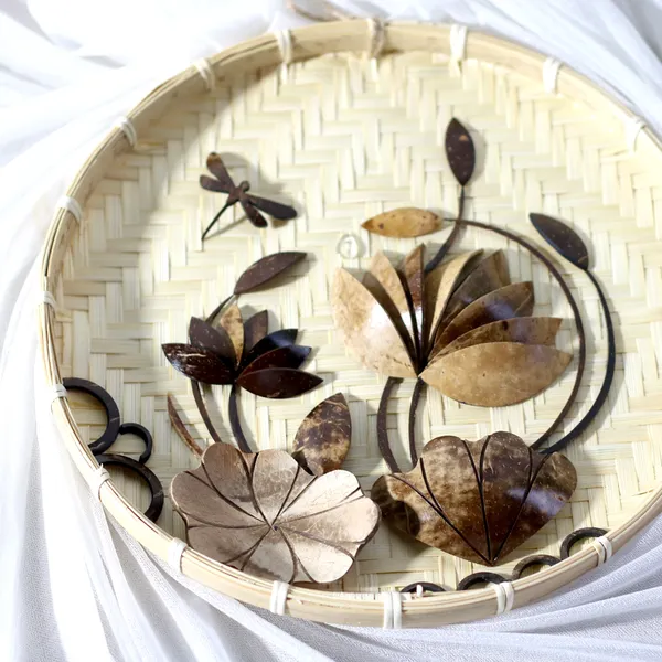 TRANH DỪA ỐP NIA TRE DECOR, KHẮC CHỮ 0đ + TẶNG CHÂN ĐẾ / MẪU 1