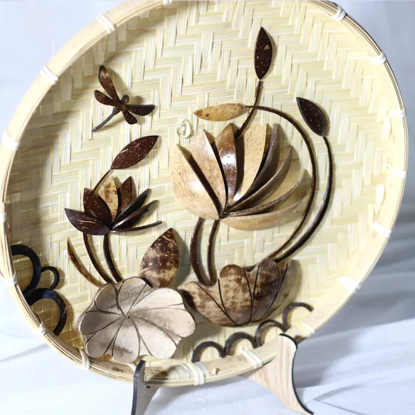 TRANH DỪA ỐP NIA TRE DECOR, KHẮC CHỮ 0đ + TẶNG CHÂN ĐẾ / MẪU 1