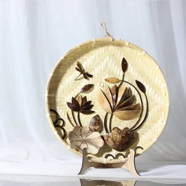 TRANH DỪA ỐP NIA TRE DECOR, KHẮC CHỮ 0đ + TẶNG CHÂN ĐẾ / MẪU 1