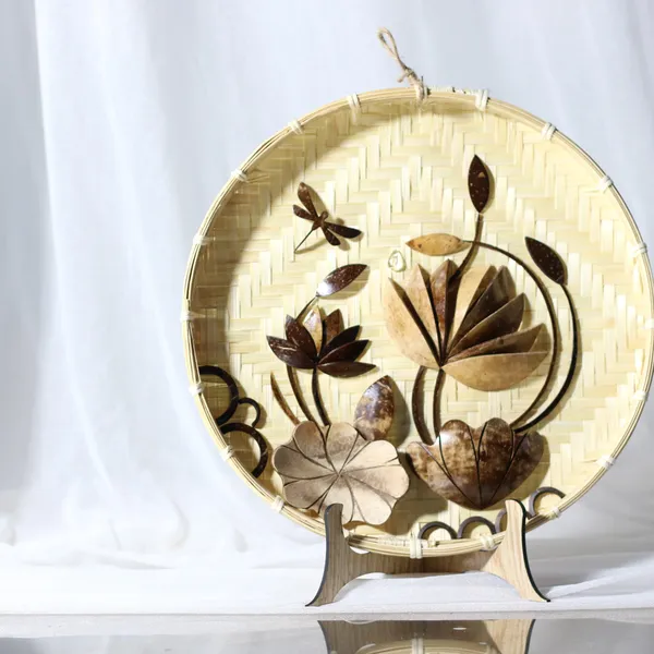 TRANH DỪA ỐP NIA TRE DECOR, KHẮC CHỮ 0đ + TẶNG CHÂN ĐẾ / MẪU 1