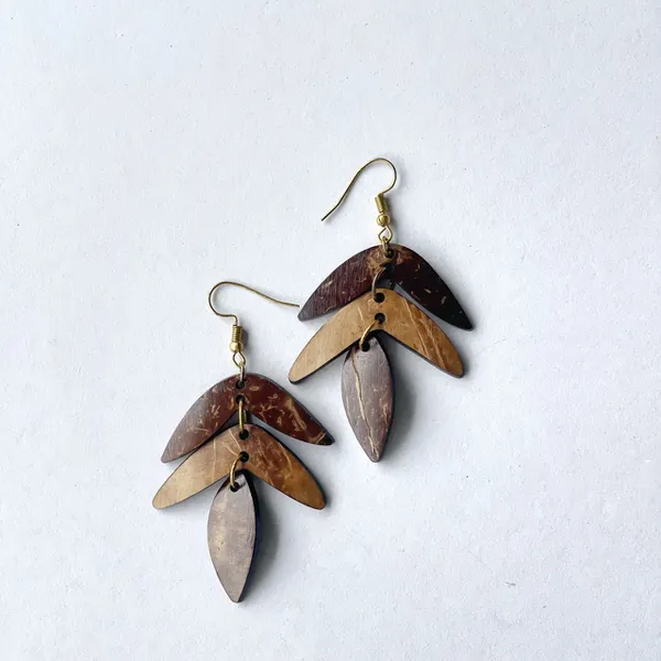 BÔNG TAI DỪA DÁNG LÁ XẾP TẦNG