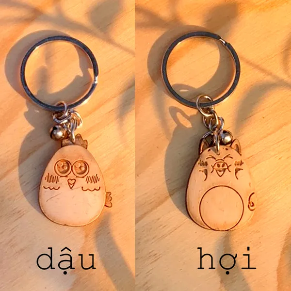 MÓC KHÓA DỪA 12 CON GIÁP SIÊU CUTE  - NHẬN KHẮC MẶT SAU THEO YÊU CẦU