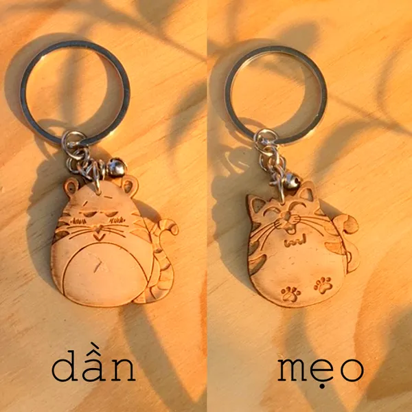 MÓC KHÓA DỪA 12 CON GIÁP SIÊU CUTE  - NHẬN KHẮC MẶT SAU THEO YÊU CẦU