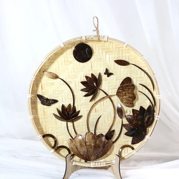 TRANH DỪA ỐP NIA TRE DECOR, KHẮC CHỮ 0đ + TẶNG CHÂN ĐẾ / MẪU 2