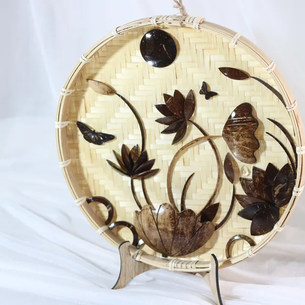 TRANH DỪA ỐP NIA TRE DECOR, KHẮC CHỮ 0đ + TẶNG CHÂN ĐẾ / MẪU 2