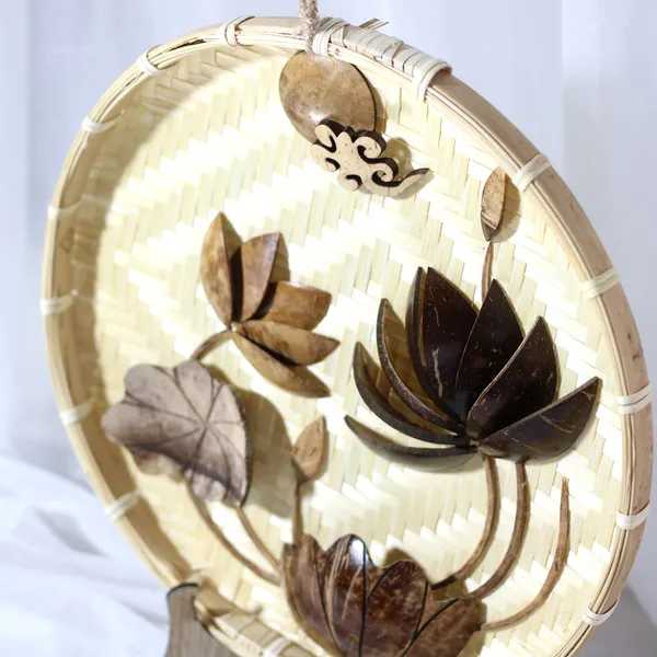 TRANH DỪA ỐP NIA TRE DECOR, KHẮC CHỮ 0đ + TẶNG CHÂN ĐẾ / MẪU 3