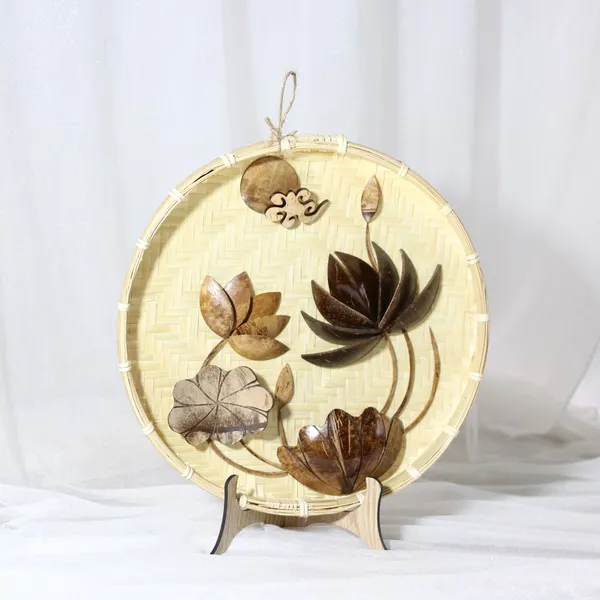 TRANH DỪA ỐP NIA TRE DECOR, KHẮC CHỮ 0đ + TẶNG CHÂN ĐẾ / MẪU 3