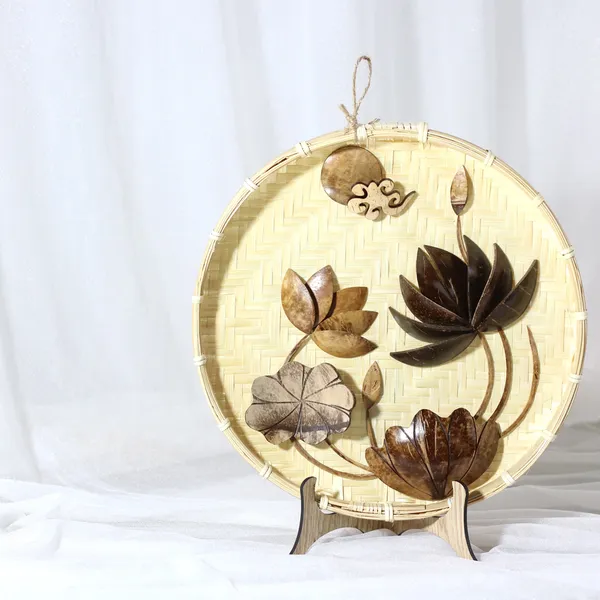 TRANH DỪA ỐP NIA TRE DECOR, KHẮC CHỮ 0đ + TẶNG CHÂN ĐẾ / MẪU 3