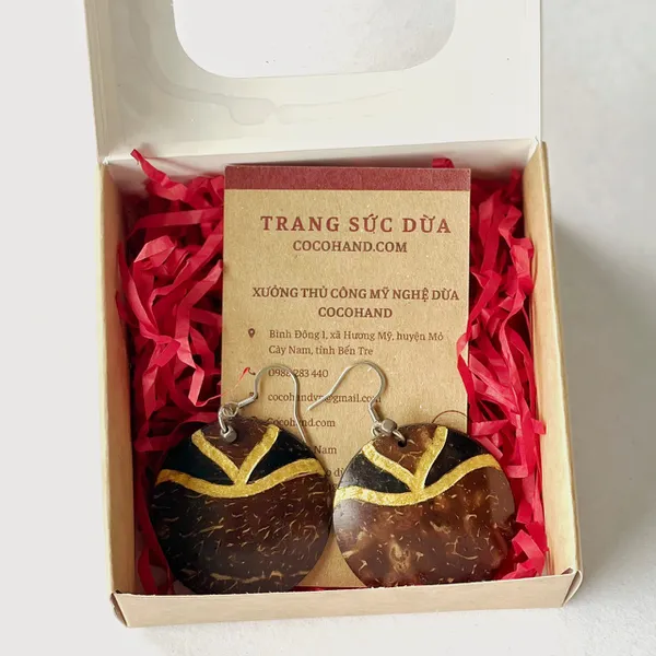 BÔNG TAI DỪA TRÒN CỔ ĐIỂN