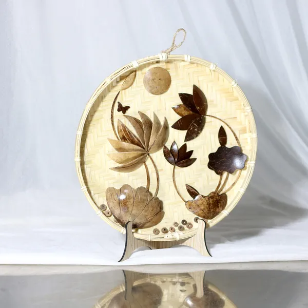 TRANH DỪA ỐP NIA TRE DECOR, KHẮC CHỮ 0đ + TẶNG CHÂN ĐẾ / MẪU 4