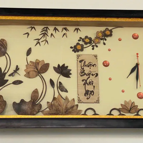  TRANH HỘP KIẾNG ĐỒNG HỒ 40X80cm- HOA SEN