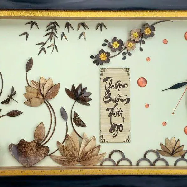  TRANH HỘP KIẾNG ĐỒNG HỒ 40X80cm- HOA SEN