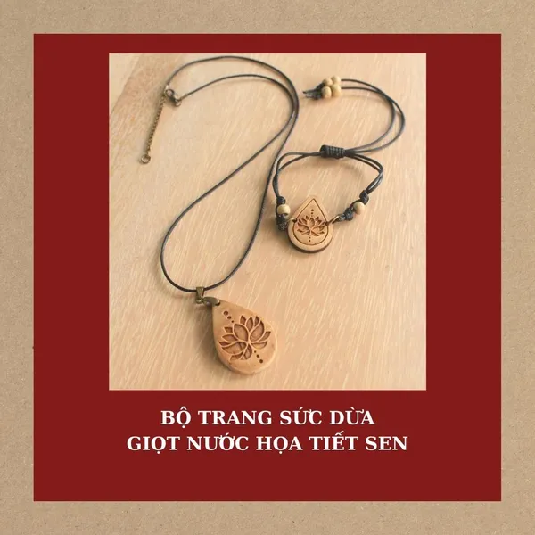 BỘ TRANG SỨC GIỌT NƯỚC HỌA TIẾT SEN ( 2 MÓN ) 