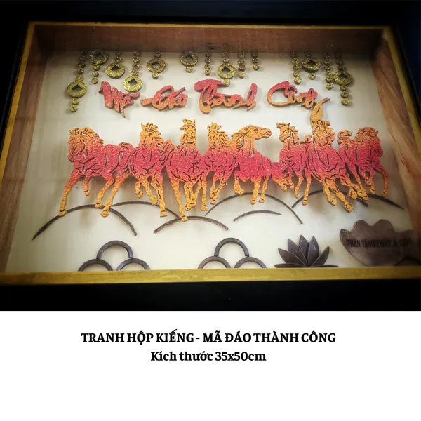 TRANH HỘP KIẾNG 35x50cm  - MÃ ĐÁO THÀNH CÔNG
