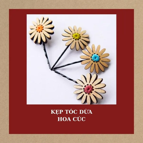 KẸP TÓC DỪA HOA CÚC ( 1 CẶP ) 