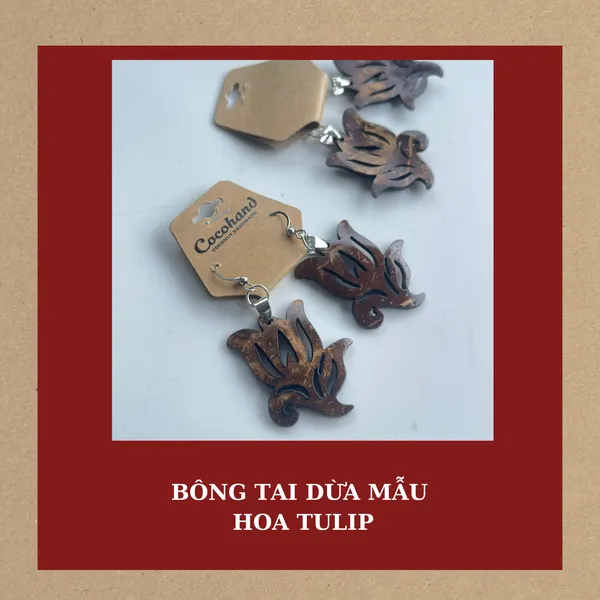 BÔNG TAI DỪA MẪU HOA TULIP